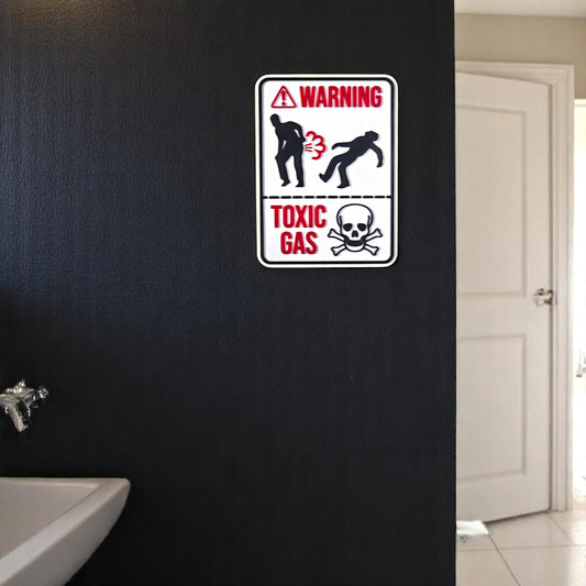 Warning - Toxic Gas Skull - Multicolor Bathroom Wall Decor Sentosa Color Lab