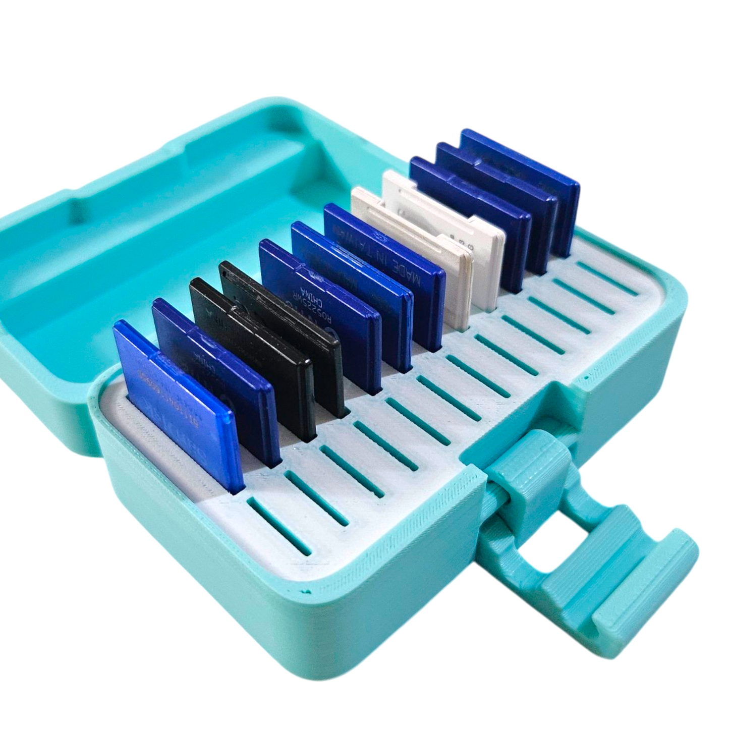 Compact SD & Micro SD Card Storage Box | Holds 12 SD + 12 Micro SD Cards | Portable & Durable Organizer Sentosa Color Lab