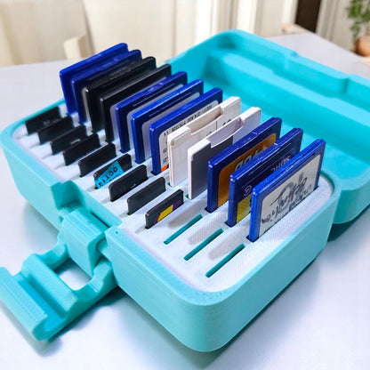 Compact SD & Micro SD Card Storage Box | Holds 12 SD + 12 Micro SD Cards | Portable & Durable Organizer Sentosa Color Lab