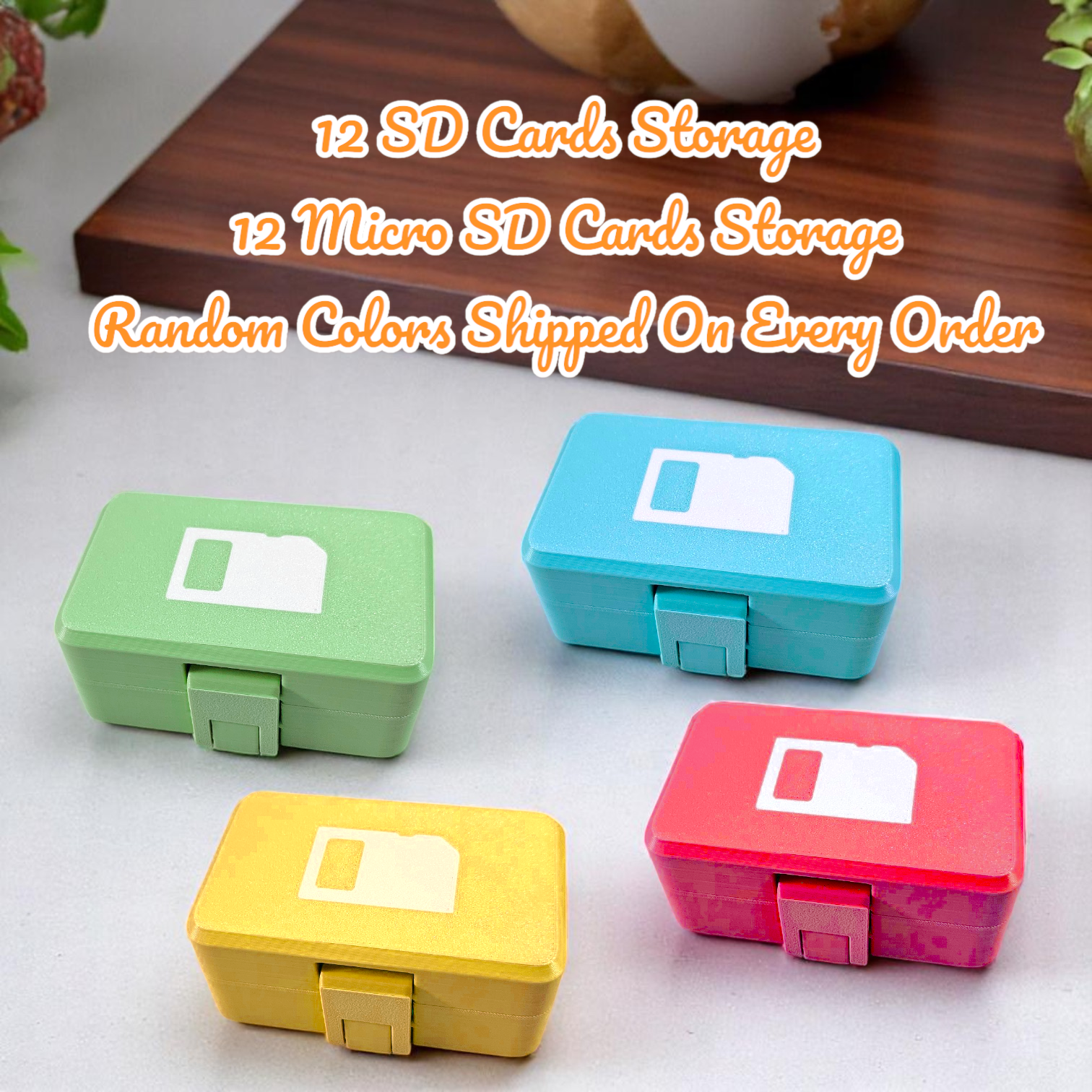 Compact SD & Micro SD Card Storage Box | Holds 12 SD + 12 Micro SD Cards | Portable & Durable Organizer Sentosa Color Lab