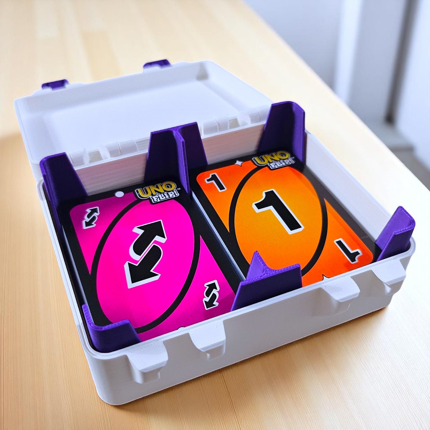 UNO Flip Card Deck Storage Case with Secure Snap Locks & Tray Sentosa Color Lab