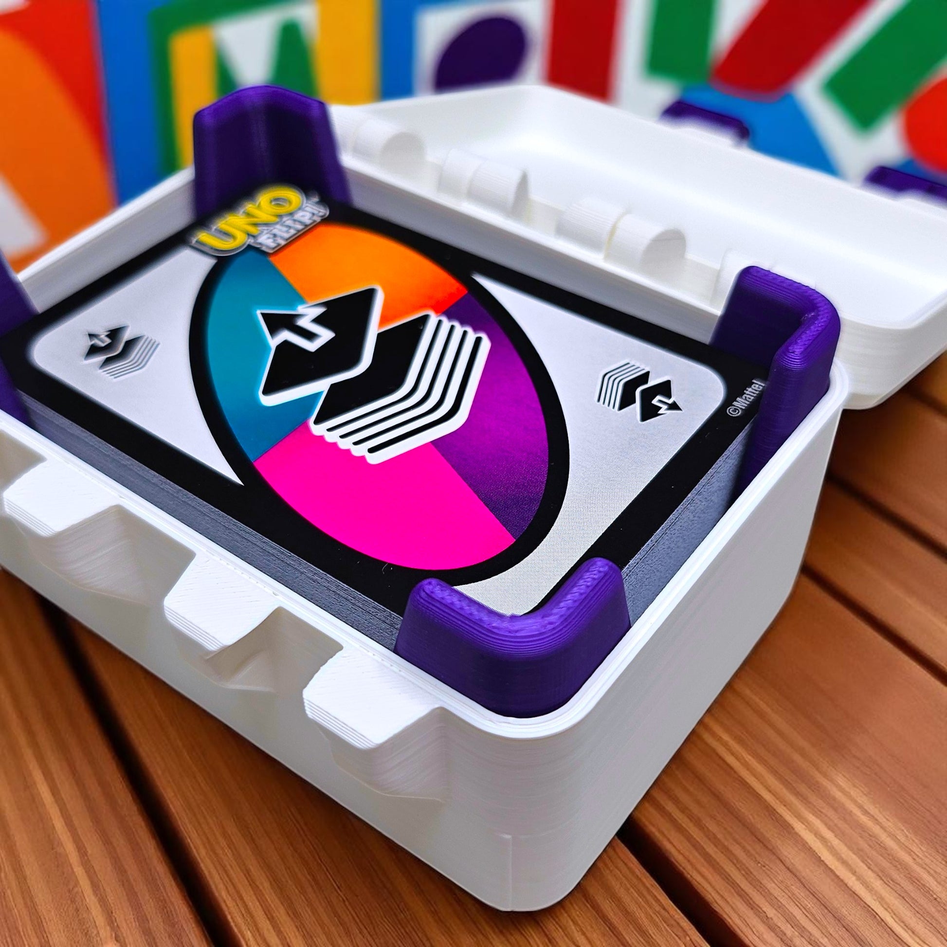 UNO Flip Card Deck Storage Case with Secure Snap Locks & Tray Sentosa Color Lab