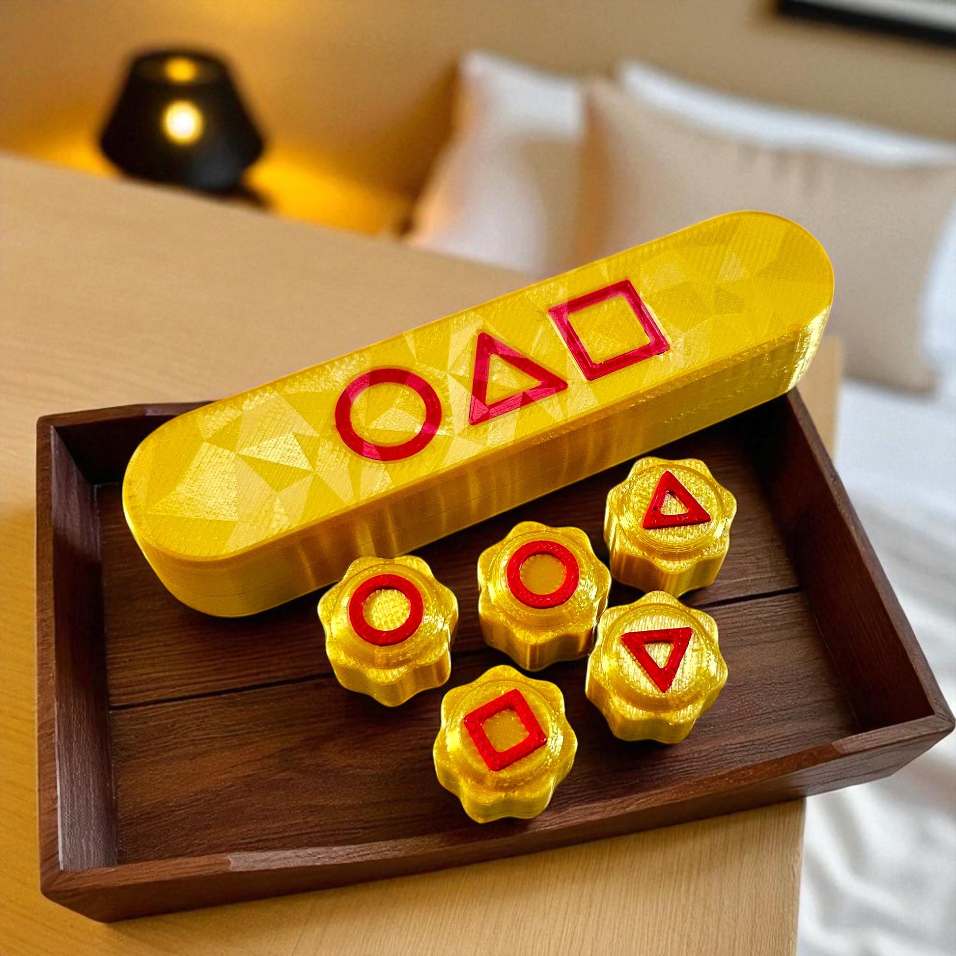 Gold Squid Game Gonggi Set Traditional Hand-Eye Skill Game with Case Sentosa Color Lab