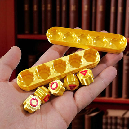 Gold Squid Game Gonggi Set Traditional Hand-Eye Skill Game with Case Sentosa Color Lab