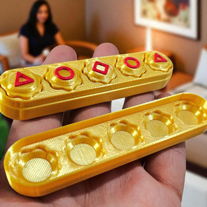 Gold Squid Game Gonggi Set Traditional Hand-Eye Skill Game with Case Sentosa Color Lab