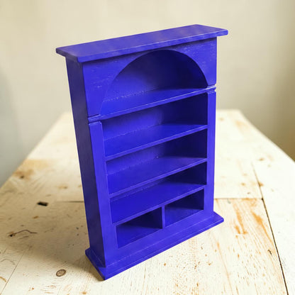 Miniature Bookshelf Model - Diorama & Dollhouse Display Shelf Blue Sentosa
