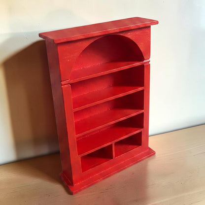 Miniature Bookshelf Model - Diorama & Dollhouse Display Shelf Red Sentosa