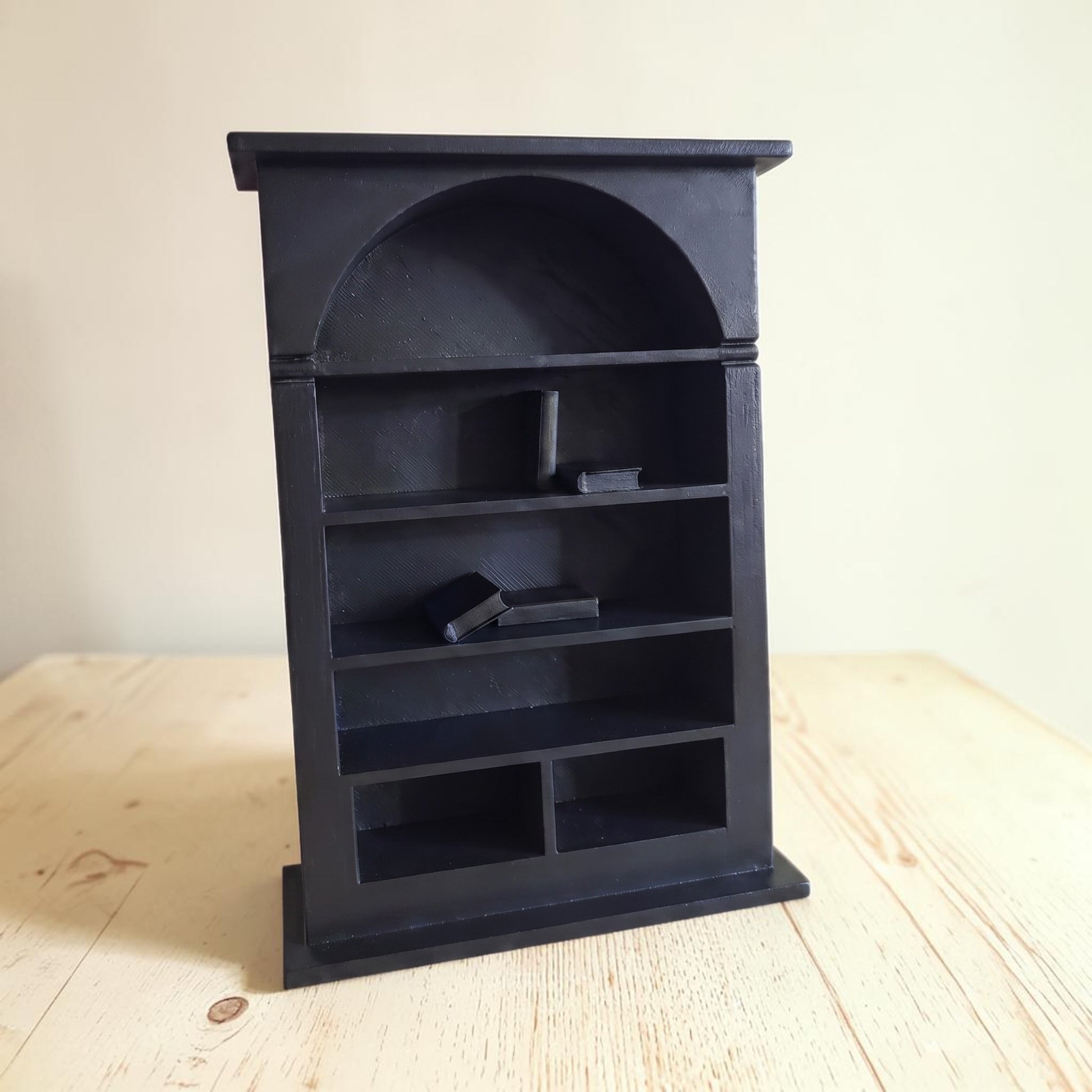 Miniature Bookshelf Model - Diorama & Dollhouse Display Shelf Black Sentosa