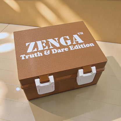 Zenga Truth & Dare Edition: Tower Stacking Jenga Blocks Game For Couples & Friends - 48 Blocks & Storage Box Sentosa