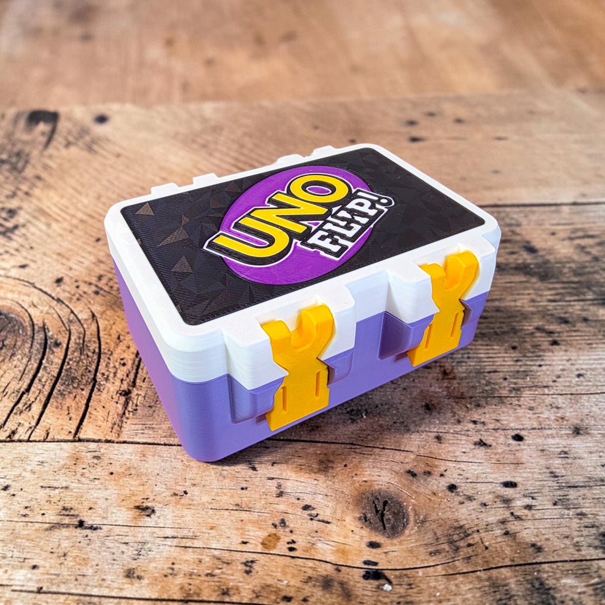 UNO Flip Card Deck Storage Case with Secure Snap Locks & Tray Sentosa Color Lab
