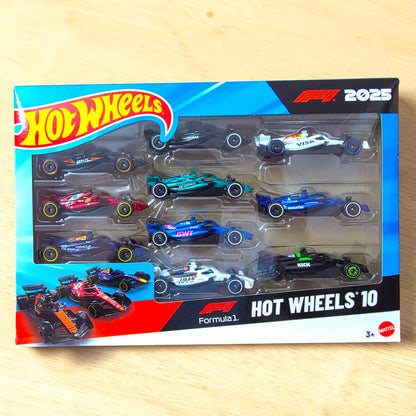 Hot Wheels - Formula 1 - Pack of 10 - 2025 Edition - All 10 F1 Teams Mattel