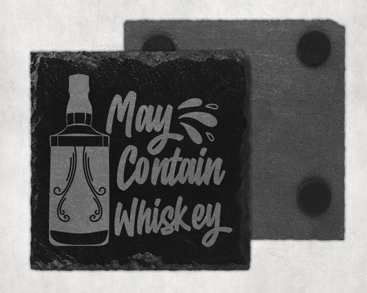 Bar Slate Coaster - May Contain Whiskey (Set of 4) (E24) Shop Sentosa