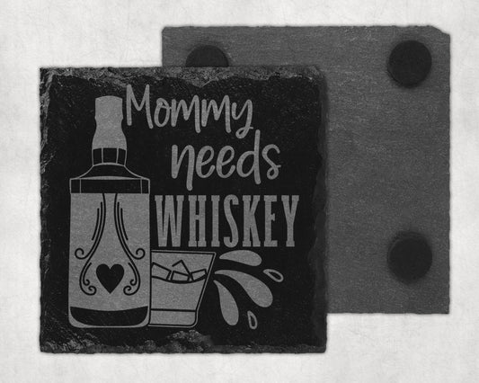 Bar Slate Coaster - Mommy Needs Whiskey (Set of 4) (E25) Shop Sentosa