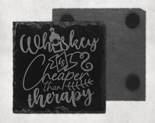 Bar Slate Coaster - Whiskey Is Cheaper Than Therapy(Set of 4) (E27) Shop Sentosa