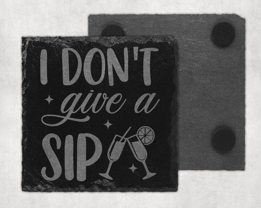 Bar Slate Coasters - I Don't Give A Sip (Set of 4) (E60) Shop Sentosa