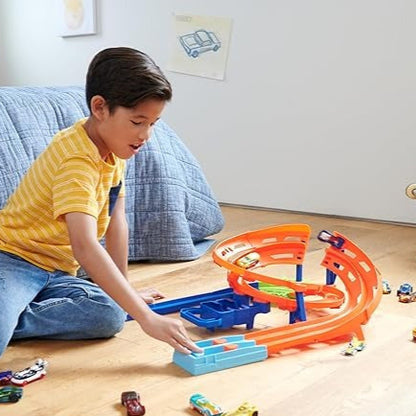 HotWheels Stunt Tracks Spiral Loops Circuit HTK17, 2 Cards, 22.5Inch+ Mattel