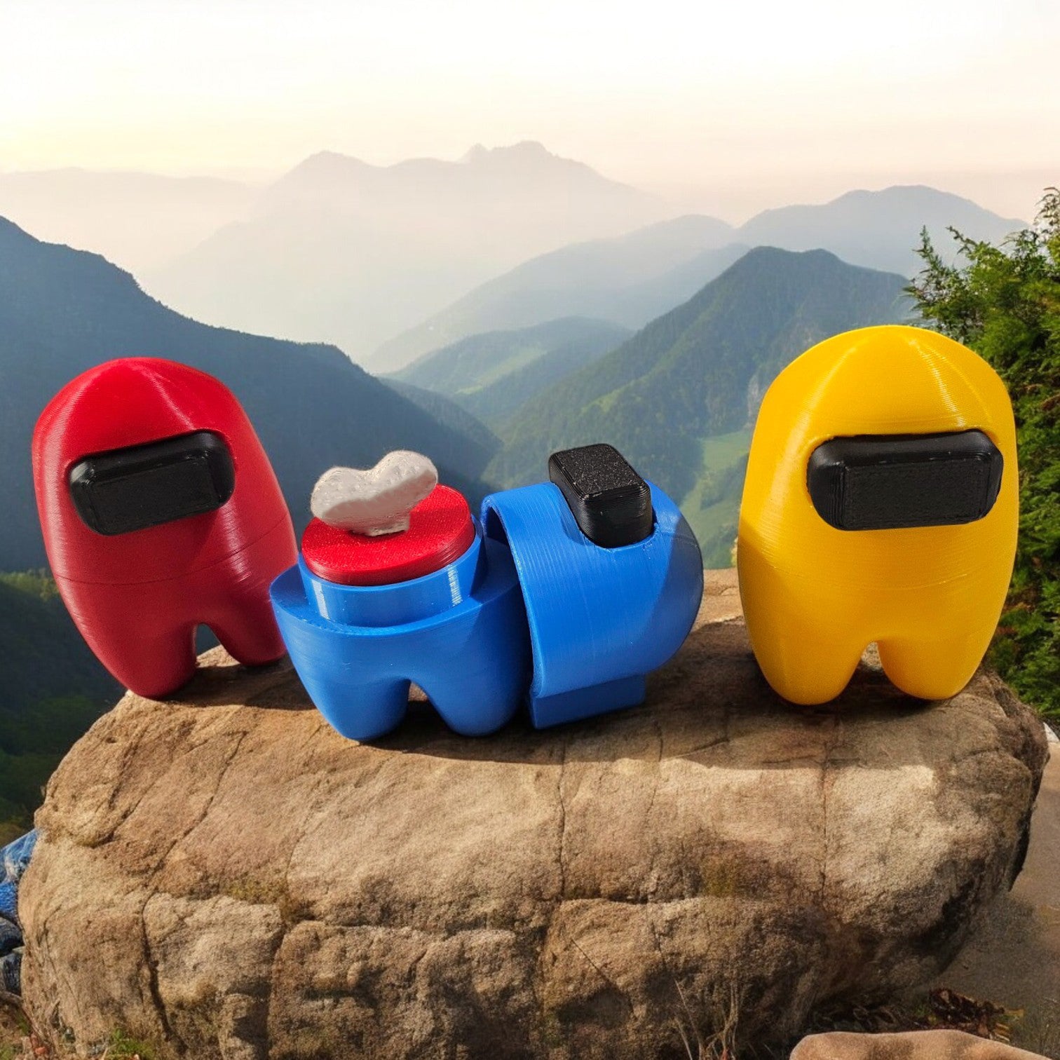 Crew Members Character Figures, Collectible Among Us Toys for Kids, Multicolour, Pack of 3, Detachable Body Shop Sentosa