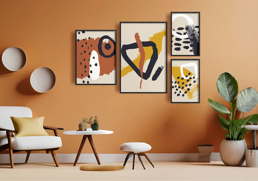 Abstract Bold Grunge Art Posters (Set of 4) Shop Sentosa