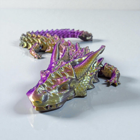 Articulated Dragon Figure - 32 cm Flexible Fantasy Fidget Toy with Color-Shifting Finish Sentosa
