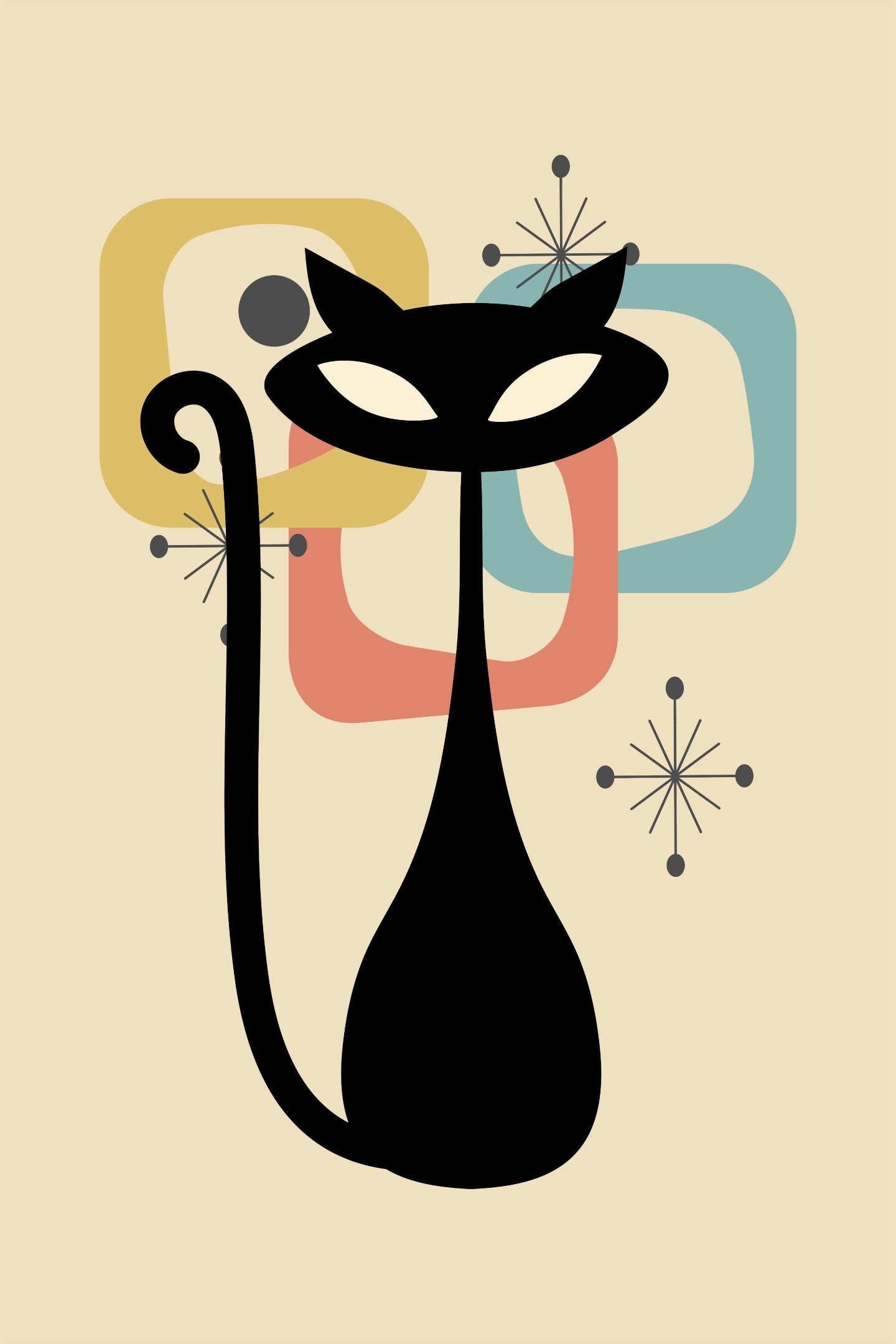Atomic Cat Mid Century Posters (Set of 10) Shop Sentosa