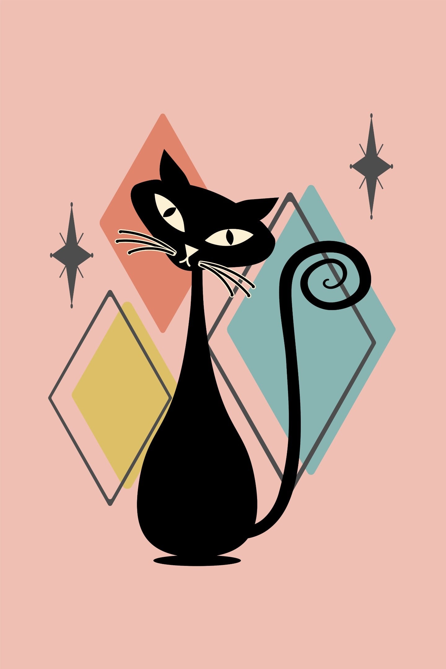 Atomic Cat Mid Century Posters (Set of 10) Shop Sentosa