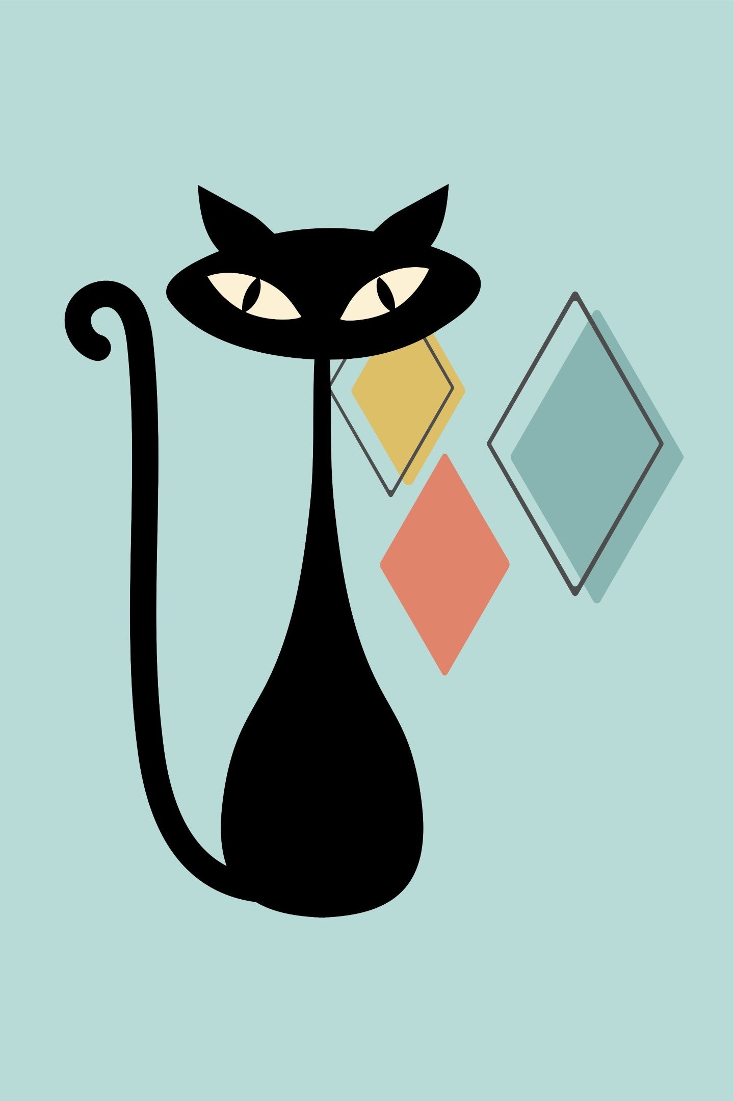 Atomic Cat Mid Century Posters (Set of 10) Shop Sentosa