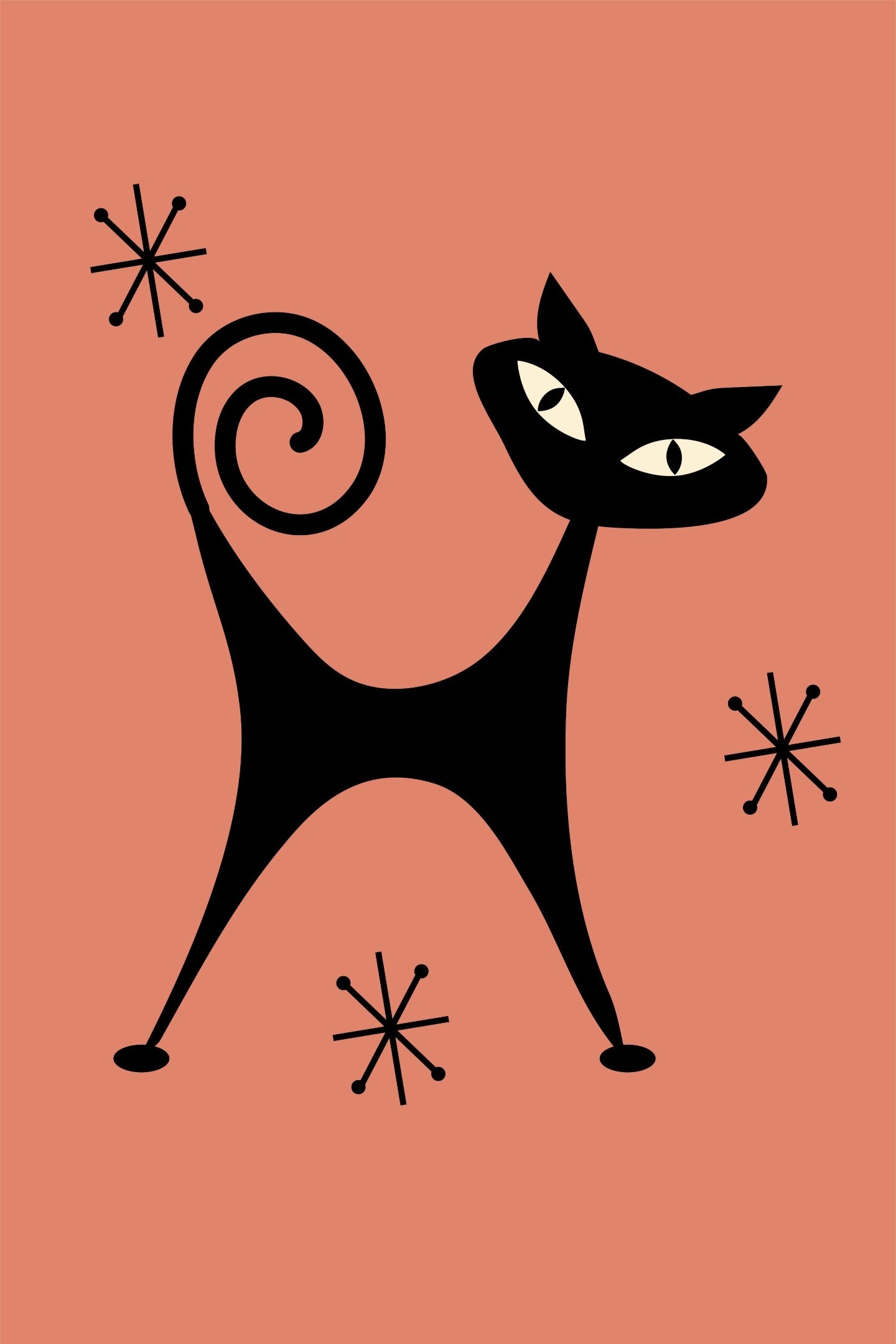 Atomic Cat Mid Century Posters (Set of 10) Shop Sentosa