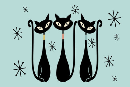 Atomic Cat Mid Century Posters (Set of 10) Shop Sentosa