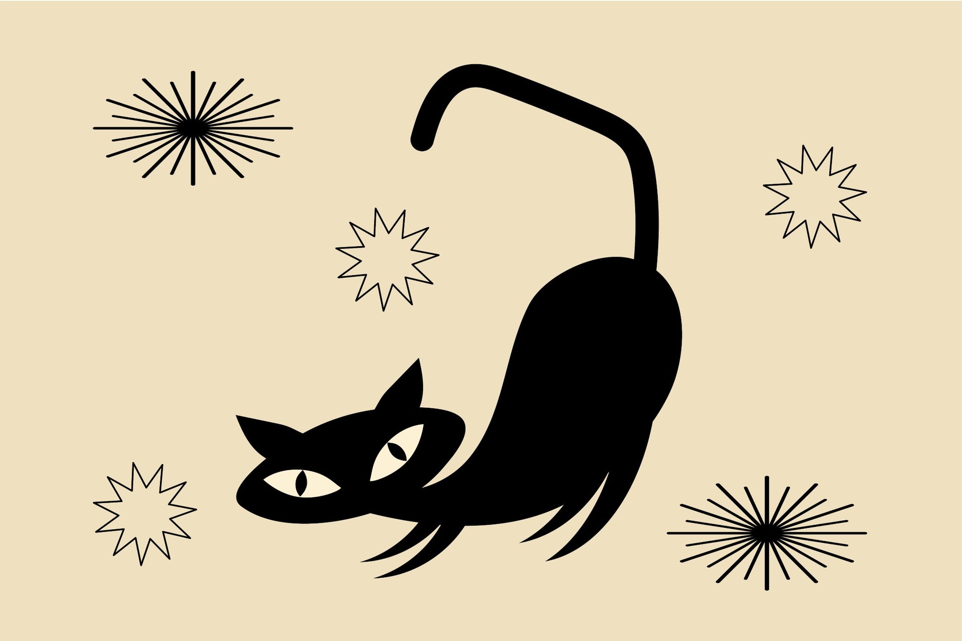 Atomic Cat Mid Century Posters (Set of 10) Shop Sentosa