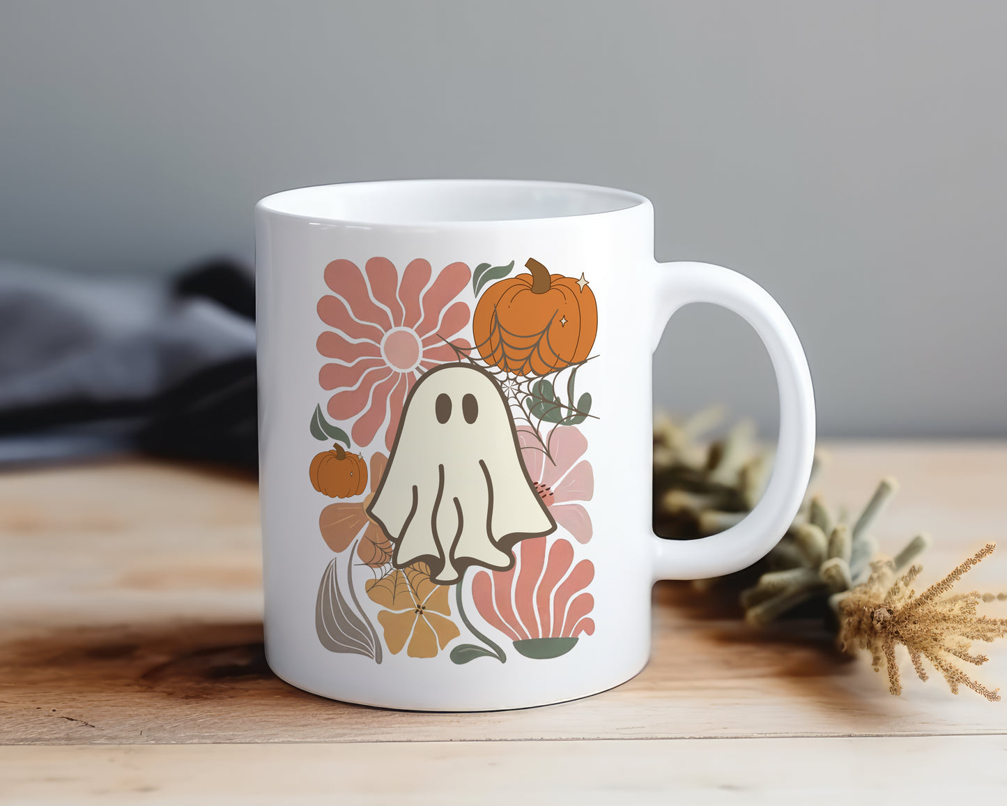 Boho Floral Ghost - Mug Shop Sentosa