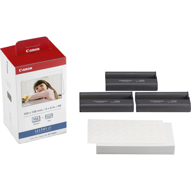 Canon KP-108IN Paper & Color Ink Set 4x6 4R For Selphy Series Printers Canon