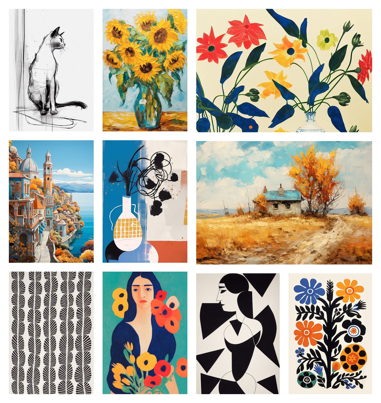 Eclectic Wall Art Posters (Set of 10) Shop Sentosa