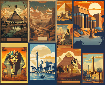 Egypt Vintage Travel Posters (Set of 9) Shop Sentosa