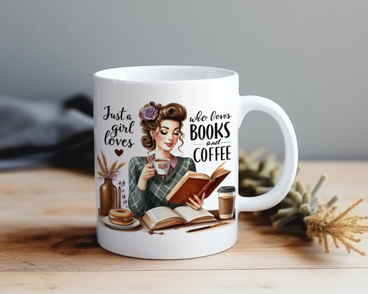 Girl Loves Books And Coffee - Mug Shop Sentosa
