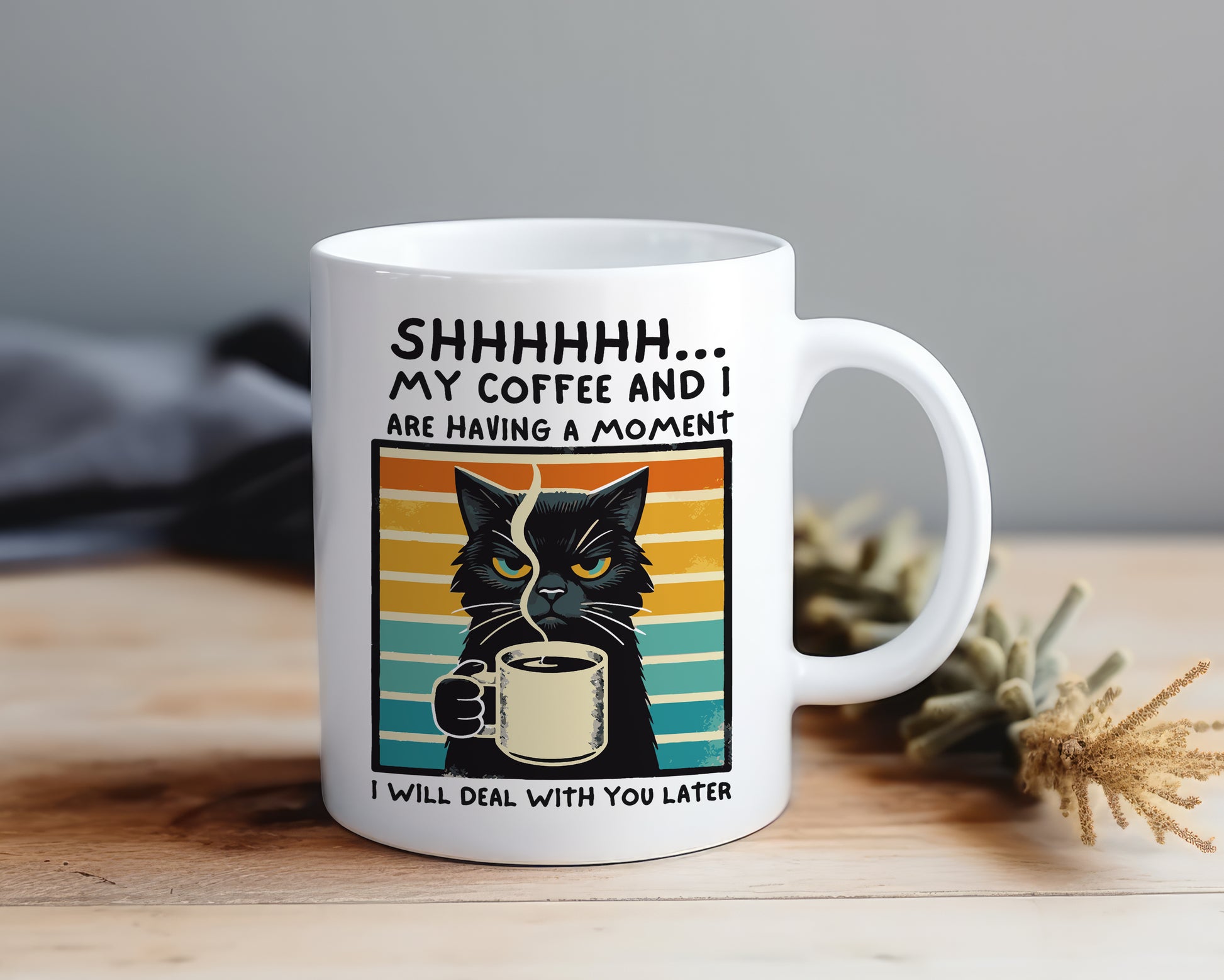 Grumpy Coffee Cat - Mug Shop Sentosa