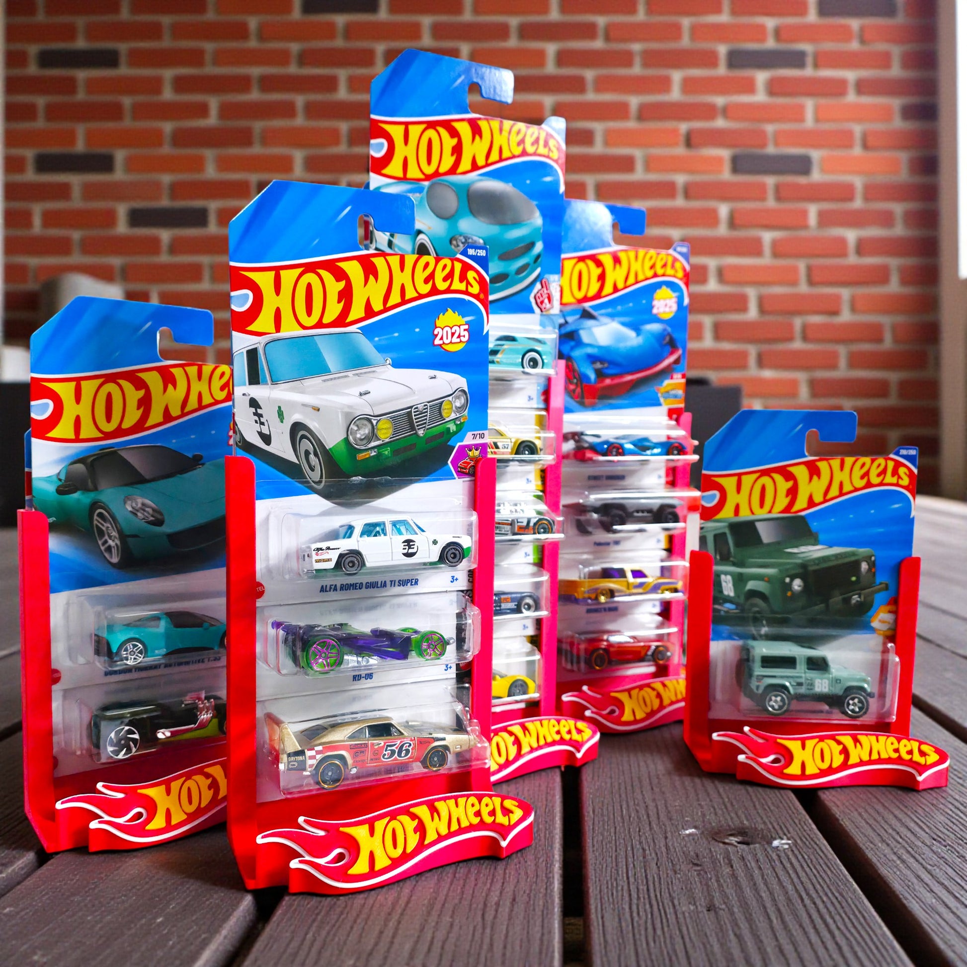Hot Wheels Card Display Stand with Logo - Premium Collector Stand for 1 to 5 Carded Cars Sentosa