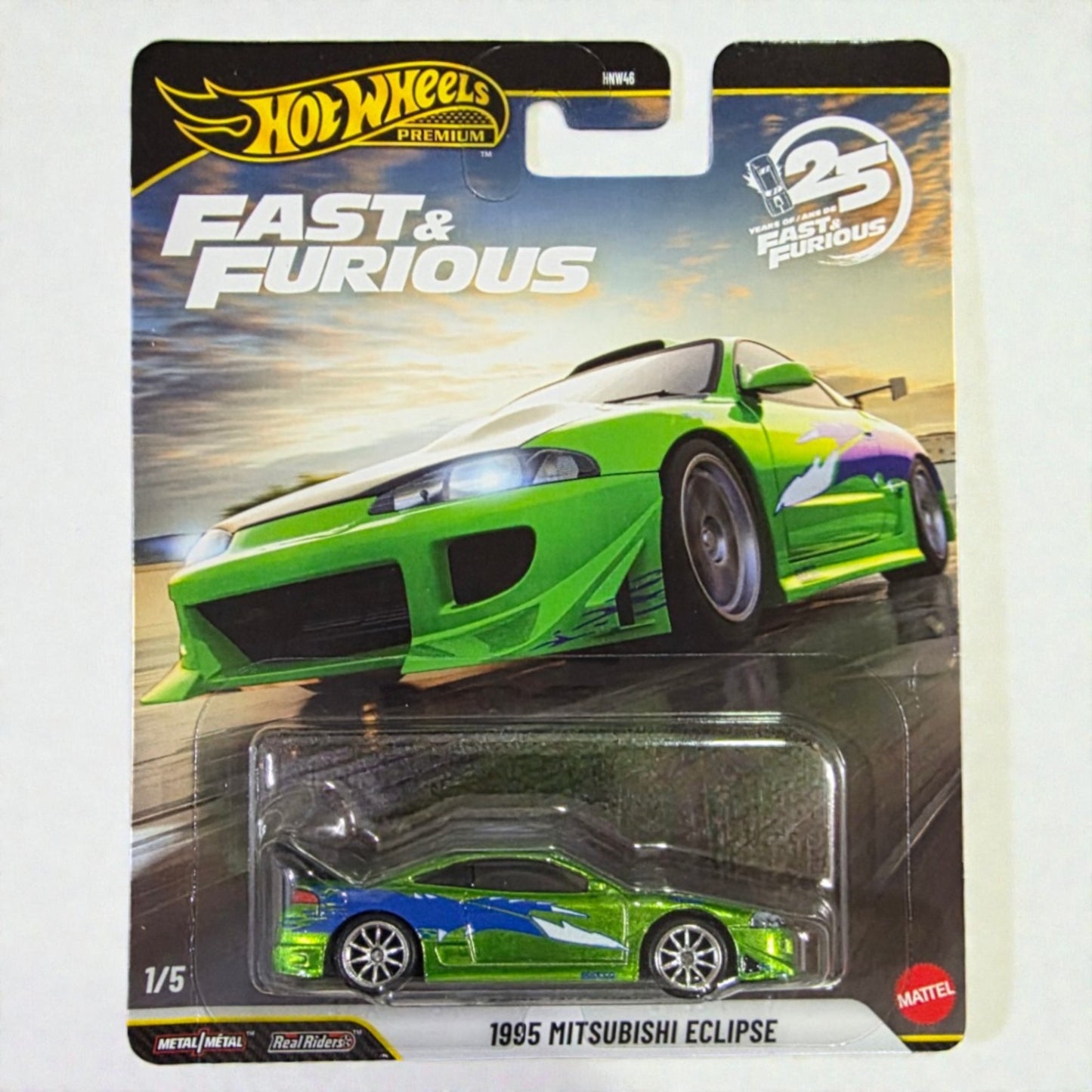 Hot Wheels Premium - 1995 Mitsubishi Eclipse - Fast & Furious 25th Anniversary - Chase - 1/5 - HNW46 IMPORTED Mattel