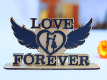 Love Forever - Wooden Winged Couple Stand Shop Sentosa
