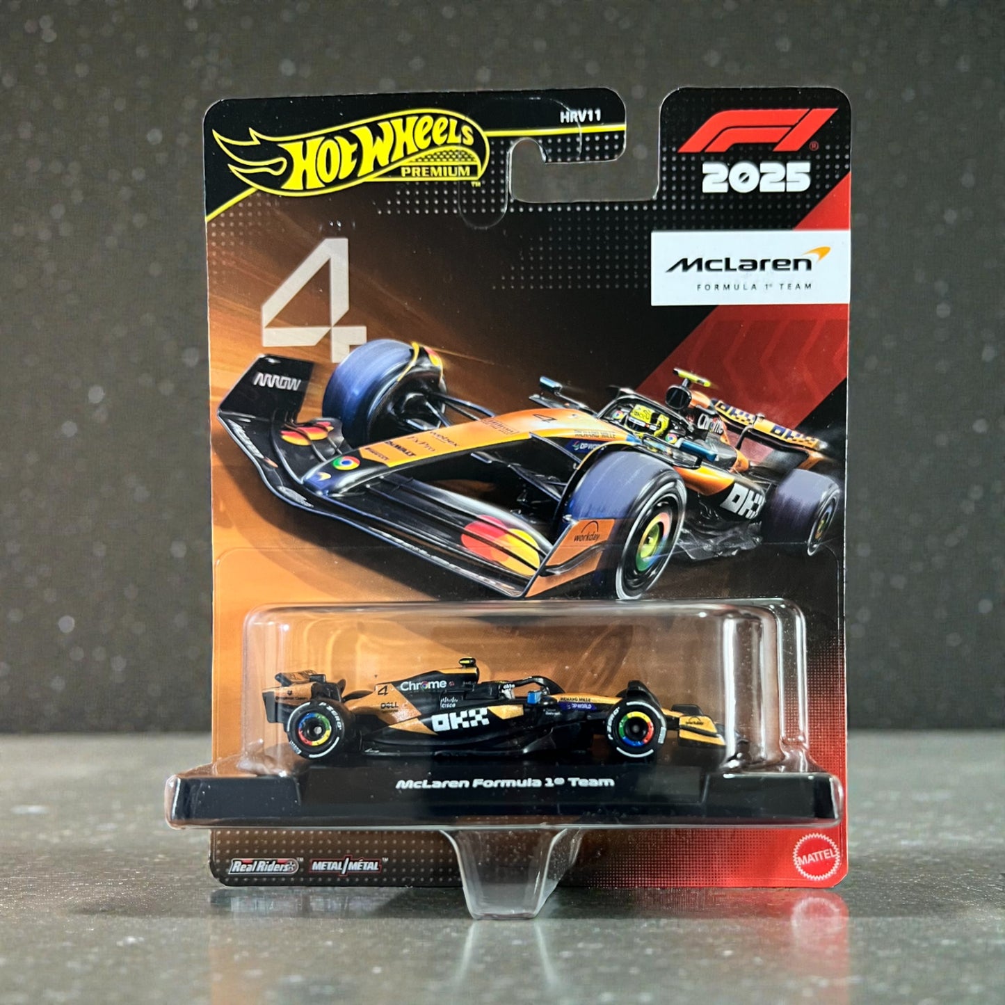 Hot Wheels Premium - McLaren Formula 1 Team #4 - HRV11 - 2025 Edition - IMPORTED Mattel
