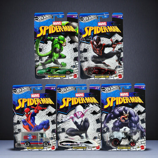 Hot Wheels Silver Series - Complete Set - Marvel SpiderMan - GDG83 Mattel