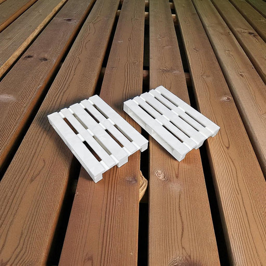 Miniature Wooden Pallets Set (Pack of 4) - 5 cm x 7 cm Scale Pallets for Dioramas, Warehouse Displays & Miniature Scenes (2 Brown + 2 White) Sentosa