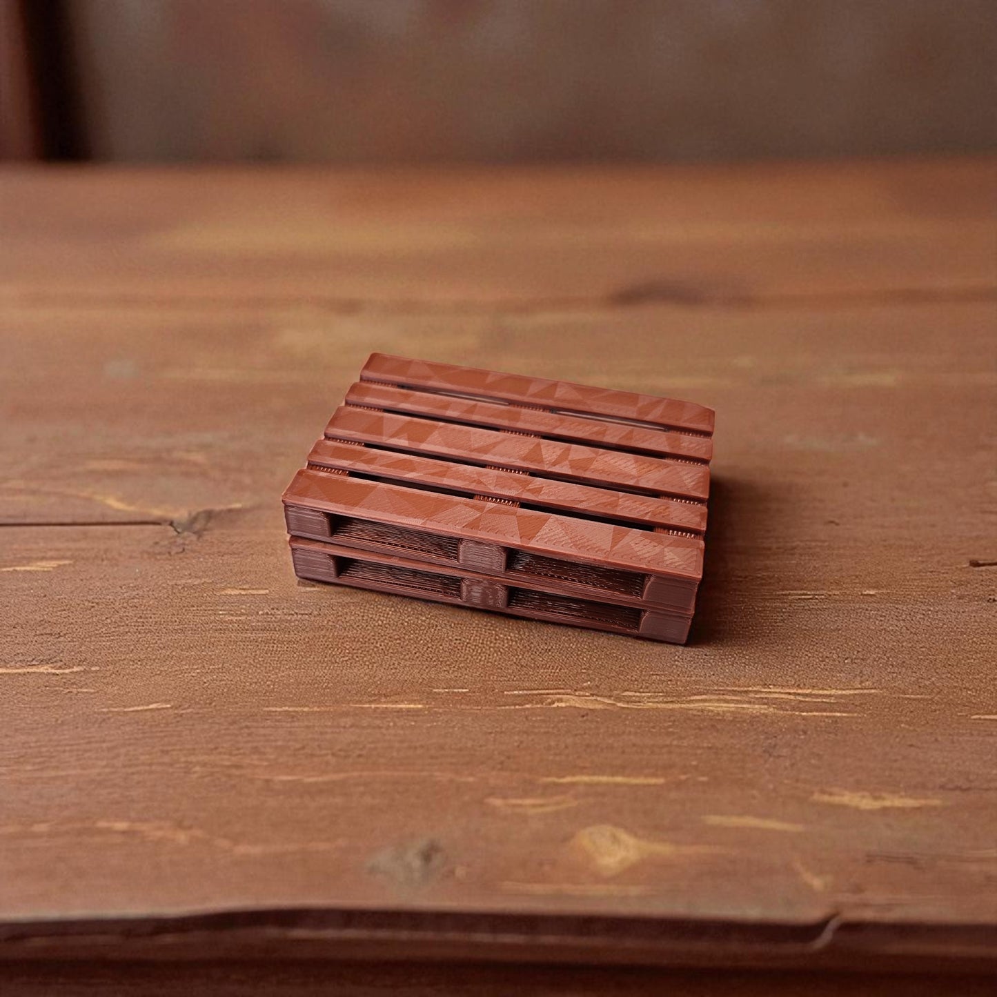 Miniature Wooden Pallets Set (Pack of 4) - 5 cm x 7 cm Scale Pallets for Dioramas, Warehouse Displays & Miniature Scenes (2 Brown + 2 White) Sentosa