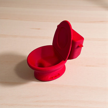 Miniature Red Toilet Model - Dollhouse Bathroom Furniture for Diorama, Shadow Box & Architectural Scale Projects Sentosa