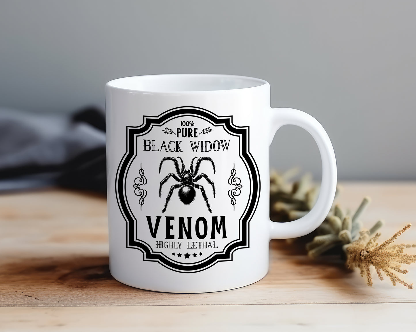 Potion Label Black Widow Venom - Mug Black & White Shop Sentosa