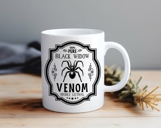 Potion Label Black Widow Venom - Mug Black & White Shop Sentosa