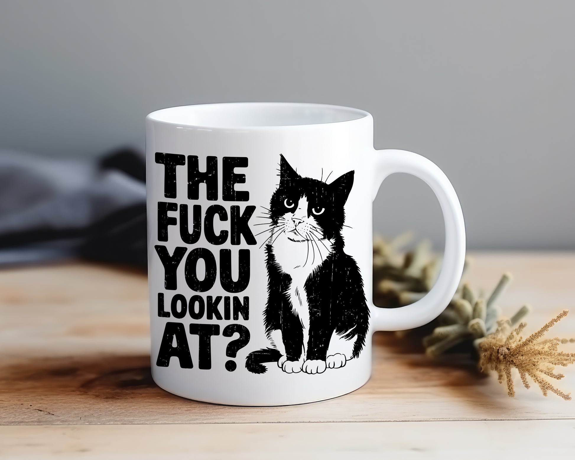 The Fck You Lookin At Cat - Mug Shop Sentosa