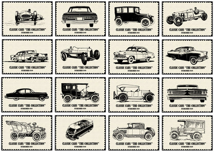 Vintage Classic Car Posters (Set of 26) A5 Shop Sentosa