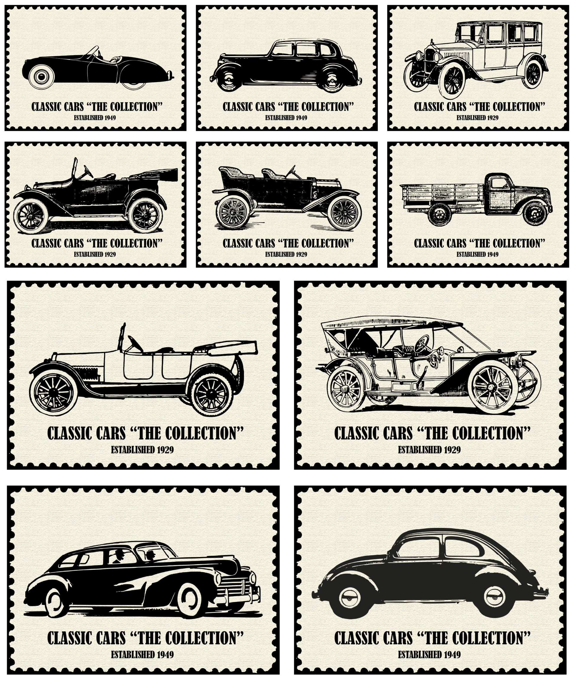 Vintage Classic Car Posters (Set of 26) Shop Sentosa