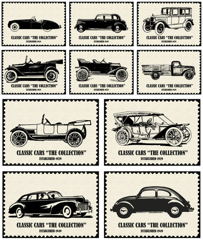 Vintage Classic Car Posters (Set of 26) Shop Sentosa