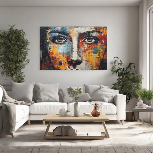 Wall Art - Colorful Face Poster (18"x 24") Sentosa Color Lab